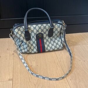 Gucci Signature Satchel with Red and Blue Accents
